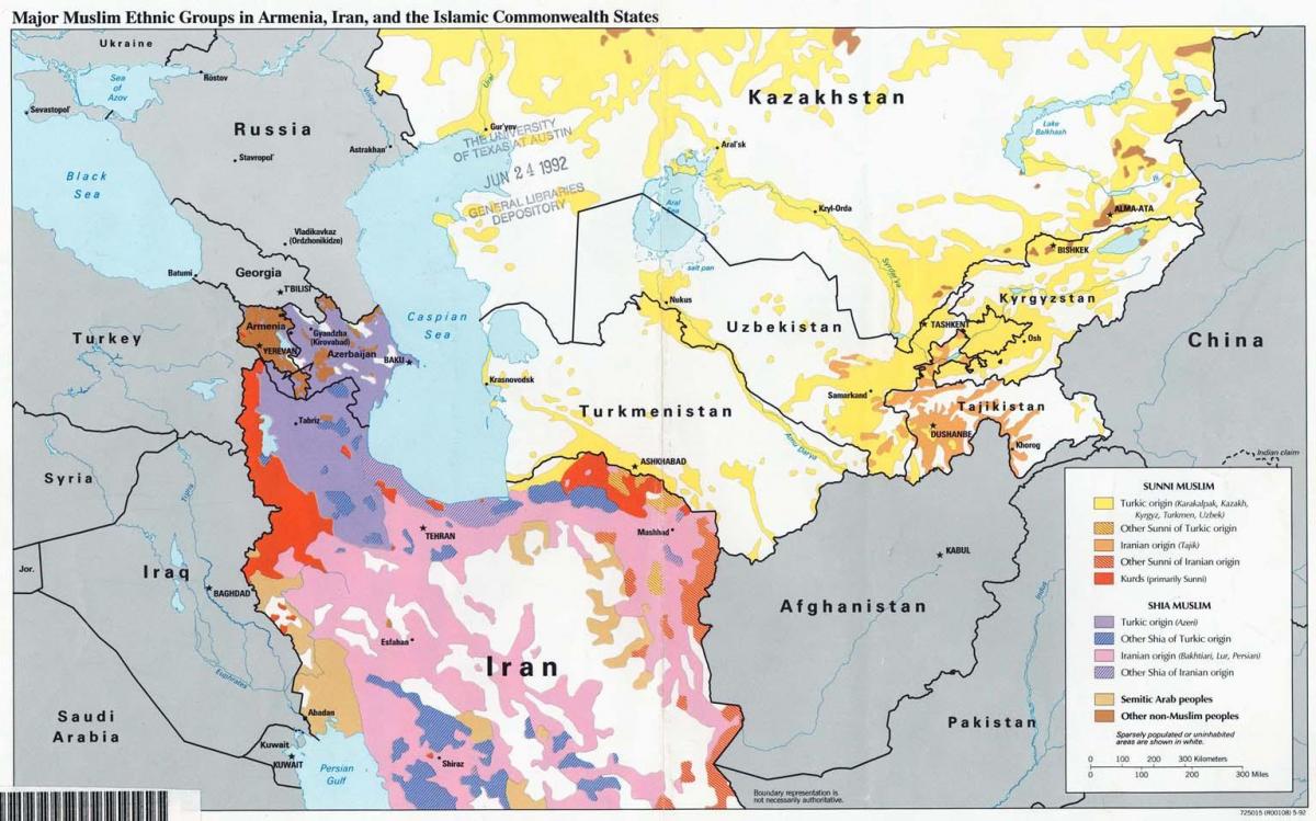 خريطة كازاخستان الدين