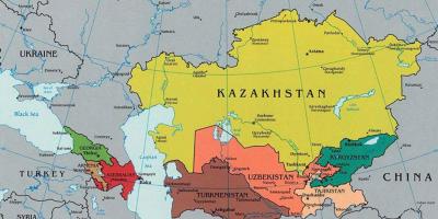 خريطة كازاخستان الدول المحيطة