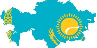 خريطة كازاخستان العلم