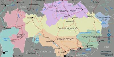 خريطة مناطق كازاخستان