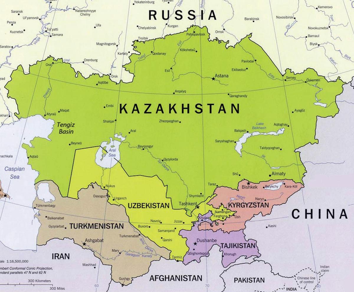 خريطة تنجيز كازاخستان