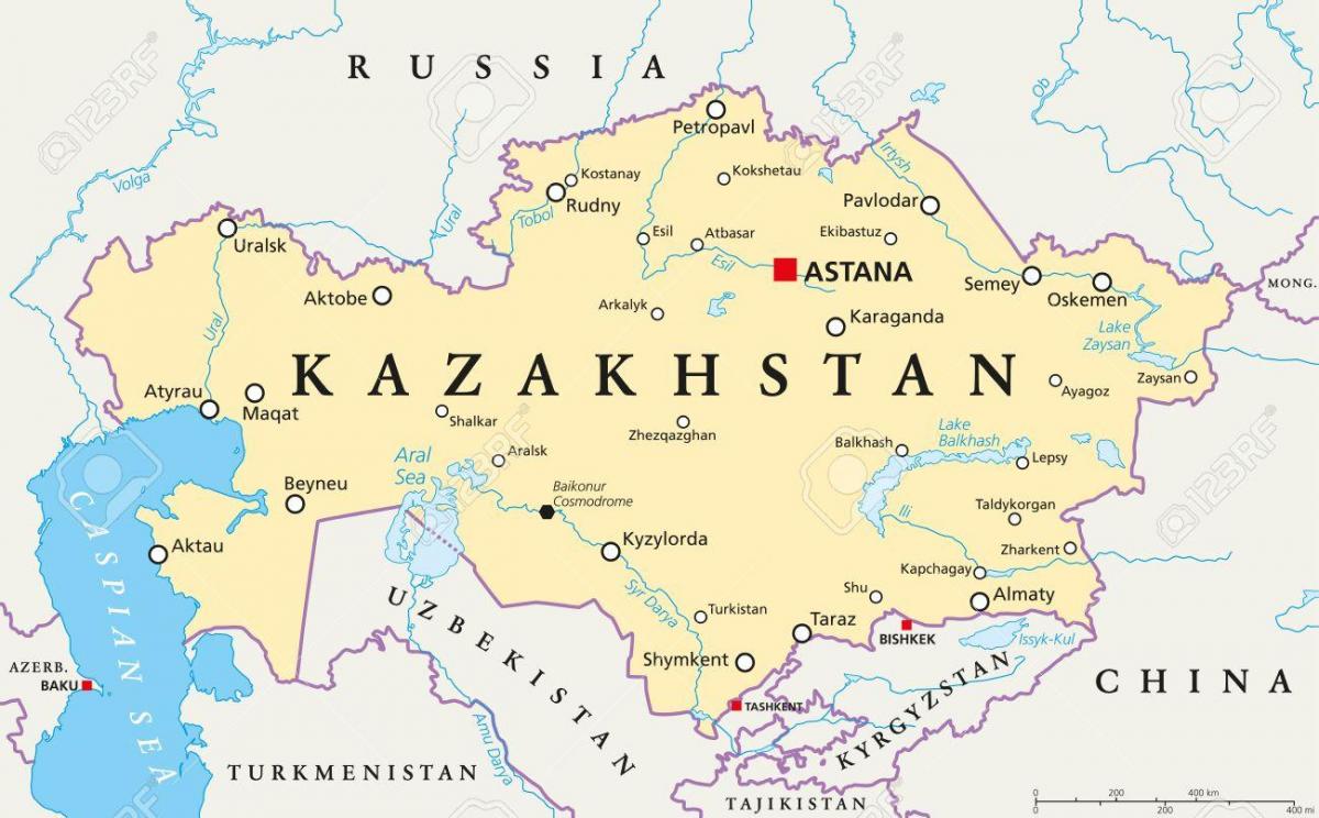 خريطة كازاخستان أستانا