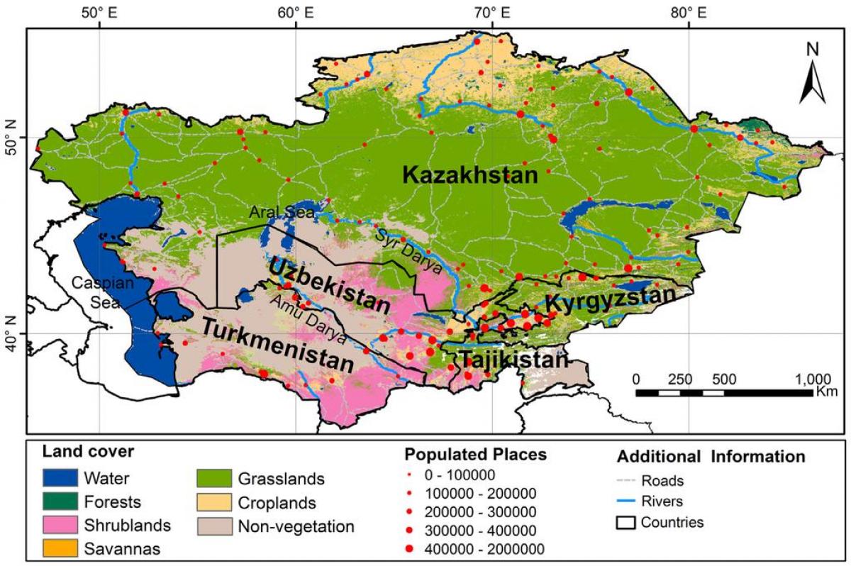 خريطة كازاخستان المناخ