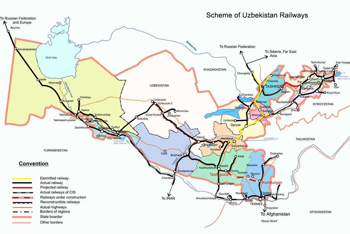 كازاخستان القطار خريطة